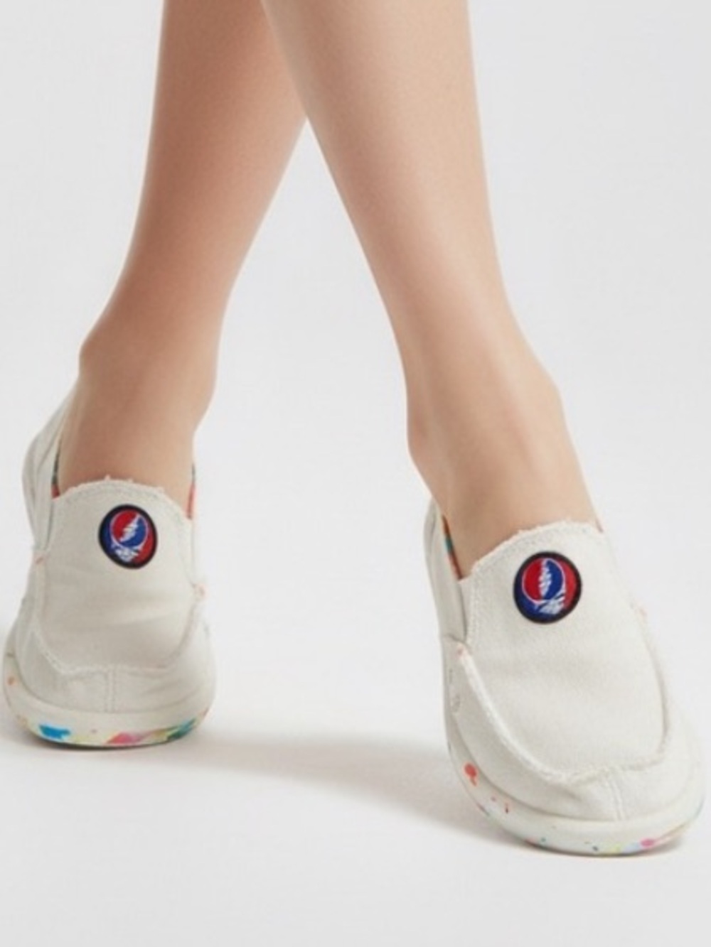 GRATEFUL DEAD CANVAS SLIP ON SHOES SIZE 8 COLLECTIBLE RARE SKULLS